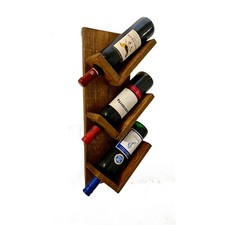 Wall-Mounted Rustic Wine Rack – Space-Saving Wooden Wine Holder