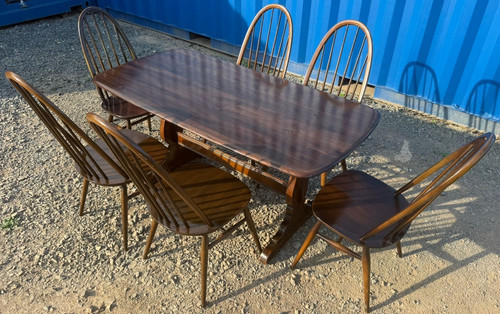 Vintage ercol dining table - table, 6