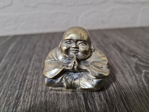 Sitting brass buddha - brass, 2