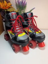 Roces Kolossal Black & Red Quad Skates Roller Skate Stunt Dance Boots Rare UK 5