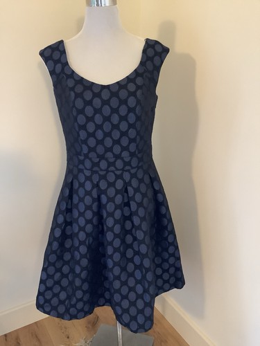 Blue black polka dot - black,