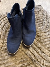 F & F Navy Blue Suede Ankle