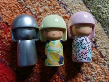 3 x Skincity Kokeshi Dolls
