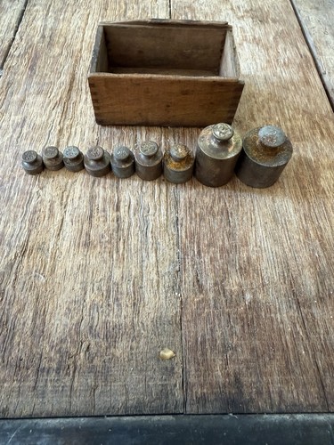 Vintage brass knobbed weights - vintage,