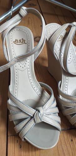 Ash italian leather wedge - ash,
