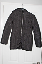 M & S winter coat school uniform girls age 11-12 black hooded coat