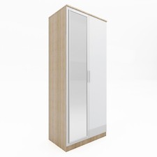 White 2 Door Wardrobe With