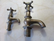 2 vintage brass taps, one 1"