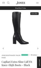 JONES BOOTMAKER Cagliari Knee High Boots Extra Slim, Size 4 Eur 37 rrp £190 BNWT