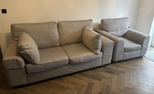 Ponsford Large Sofa (2 Seater) AND Chair Grey Marl (used)