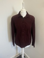 Poetry Shirt Womens Size UK 12 Burgundy Corduroy Long Sleeve Button Up