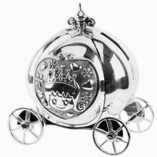 Bambino Silver Plated Cinderella Pumpkin Coach Money Box  Savings Bank
