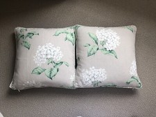 Laura Ashley Heligan Natural Cushions x 2 with Feather Inners New