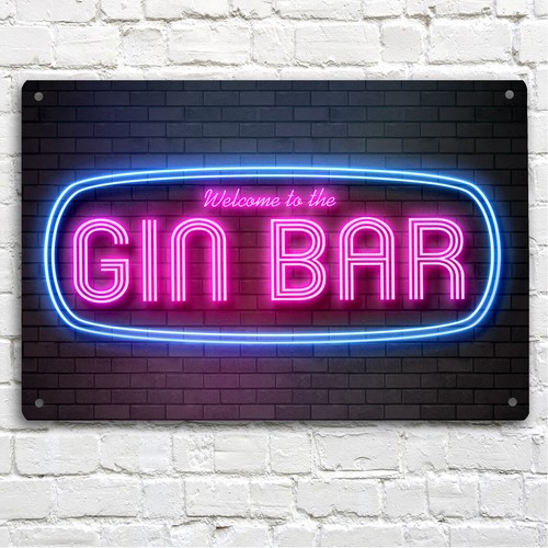Gin bar sign plaque vintage - bar,