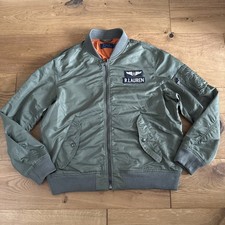 Polo Ralph Lauren MA-1 Military US-RL Patch Bomber Flight Pilot Jacket large