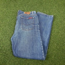 DICKIES Mens Blue Regular Fit Straight Denim Medium Wash W34 L30 Work Jeans