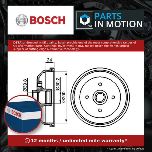 Brake drums fits - 2x,