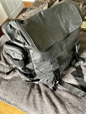 Black Leather Expandable Motorcycle Tail Pack Excellent Used Condition