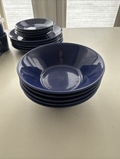 Set of 5 Arabia Finland Kilta Teema Blue Kaj Franck Vintage Bowls 15 X 5 Cm