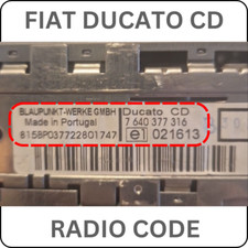 Unlock Code for Fiat Ducato CD