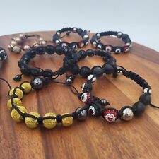 Shamballa Bracelets Lot Of 10pcs Macrame Cord Heavy Nice Crystal's...Rhinestones