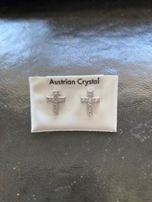 Silver Cross Earrings with