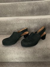 HOBBS SHOES BY MARILYN AUSELM BLOCK HEEL SUEDE OUTER LEATHER LINED 6.5 (SMALL) 