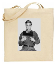 Elvis Natural Canvas Cotton Shopping Tote Bag Durable & Reusable Gift Present 