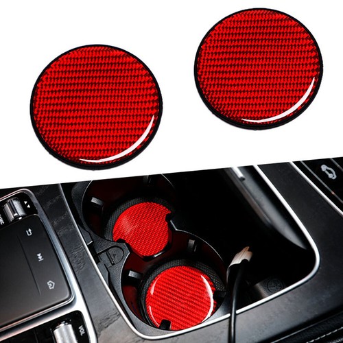 2pcs red carbon fiber car - carbon,