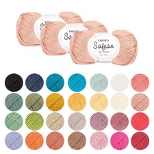 DROPS Safran Yarn Wool 100% Egyptian Cotton 4 Ply Crochet Knitting 50g Per Ball