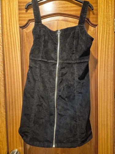 Black cord shift pinafore - black,