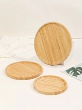 Round Bamboo Food Tray Simple