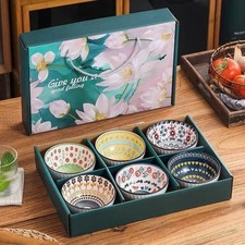 Flora Bowls SET6 Ceramic Tableware Serving Side Dish Dessert Ramen Bowl gift box