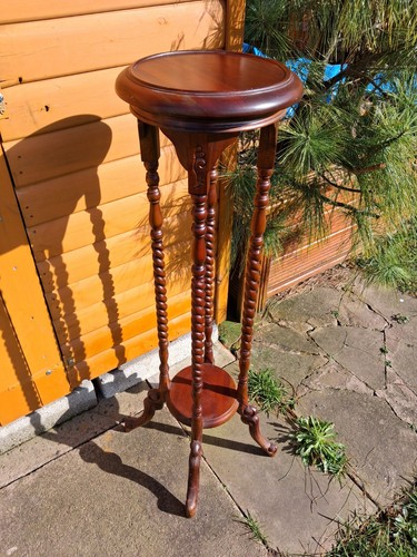 Antique walnut plant stand - antique,