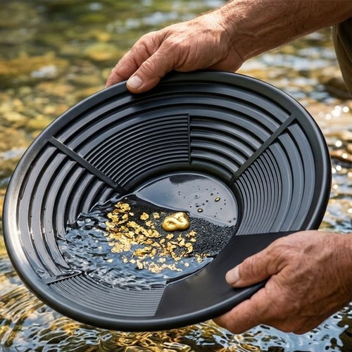 Plastic gold pan - gold, basin