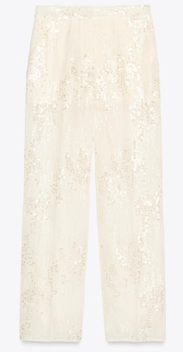 Zara sequin straight leg - leg, pants