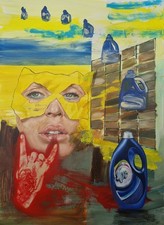 Lysiane D. COSTE mixed media on paper, on paper Figuration Free 50/70cm