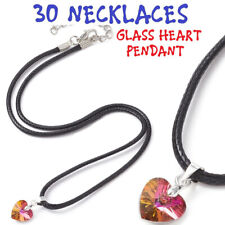 30 Red Glass Heart Charm