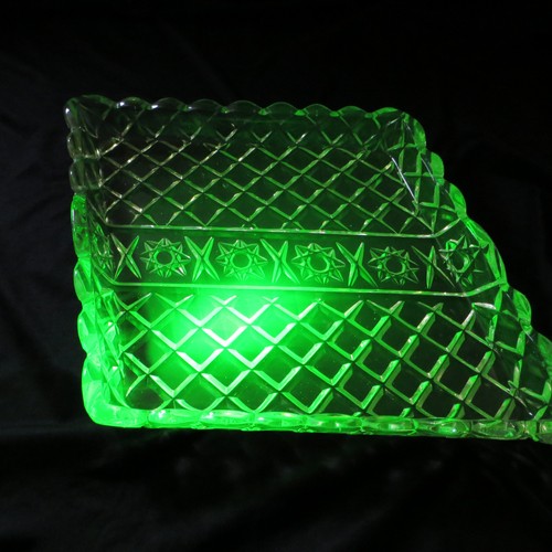 Vintage uranium glass - uranium, diamond