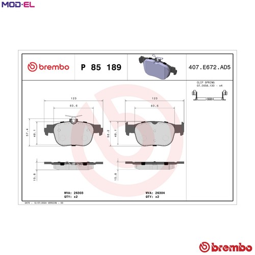 Brake pad set - brake,