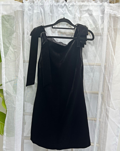 Zara black velvet shift dress - velvet,