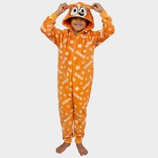 Bluey All In One Pjs | Bingo Jumpsuit With 3D Ears | Fleece Sleepsuit For Boys