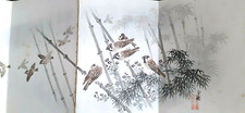 SPARROW JAPANESE ART PAINTING Sheffield Steel Industry SUZUME Unique Card C1912