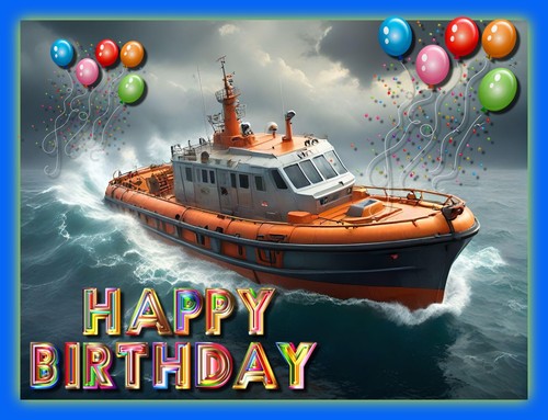 Happy birthday life boat - a5,