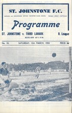 St.Johnstone v Third Lanark. Scottish League. 1954-1955