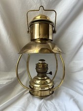 Vintage Ideal Brenner 20 Brass Nautical Hanging Ship Kerosene/Oil Lamp Lantern