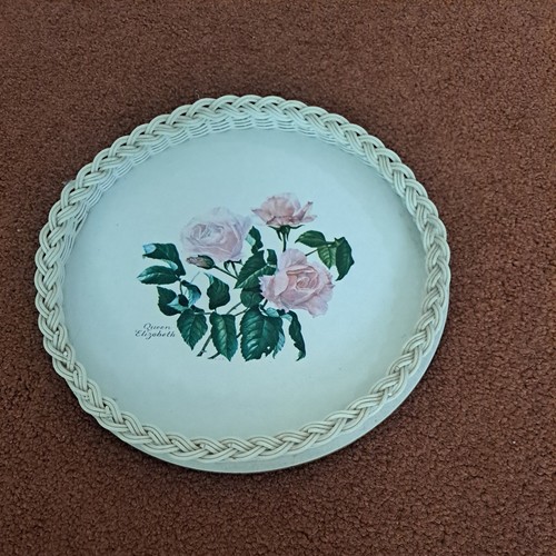 Vintage wicker melamine tray - wicker, &