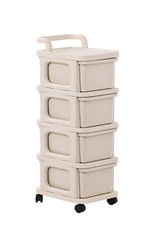 4 Tier Plastic Storage Trolley Cabinet Drawers Organiser with Wheels For Home