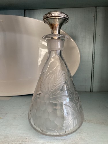 Antique cut glass decanter - cut,