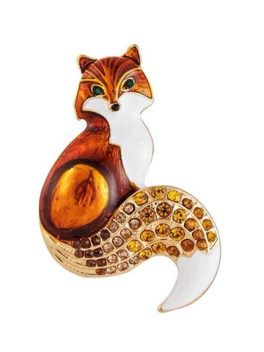 Dark orange fox rhinestone - orange,